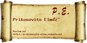 Prikosovits Elmó névjegykártya